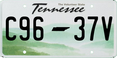 TN license plate C9637V