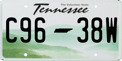 TN license plate C9638W