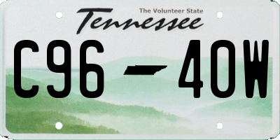 TN license plate C9640W