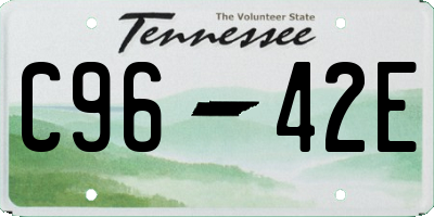 TN license plate C9642E