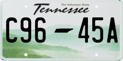 TN license plate C9645A