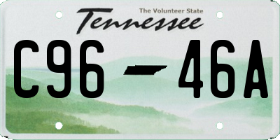 TN license plate C9646A