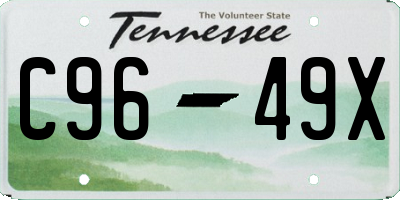 TN license plate C9649X