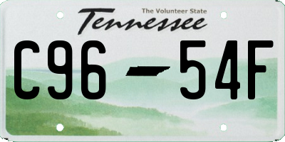 TN license plate C9654F