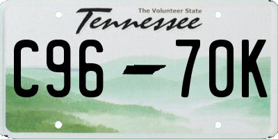 TN license plate C9670K
