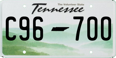 TN license plate C9670O