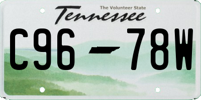 TN license plate C9678W