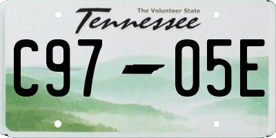 TN license plate C9705E