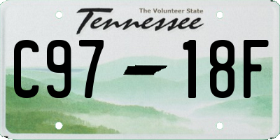 TN license plate C9718F