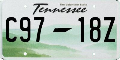 TN license plate C9718Z