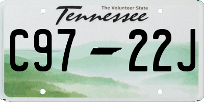 TN license plate C9722J
