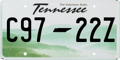 TN license plate C9722Z