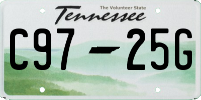 TN license plate C9725G