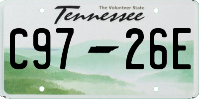 TN license plate C9726E