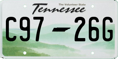 TN license plate C9726G