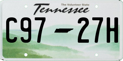 TN license plate C9727H