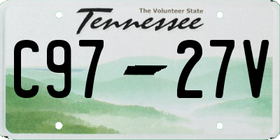 TN license plate C9727V
