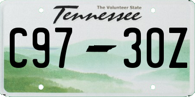 TN license plate C9730Z