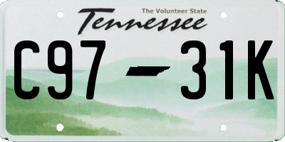 TN license plate C9731K