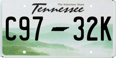 TN license plate C9732K