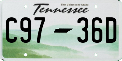 TN license plate C9736D