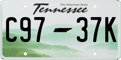 TN license plate C9737K