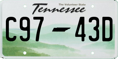 TN license plate C9743D