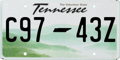 TN license plate C9743Z