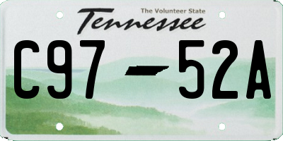 TN license plate C9752A