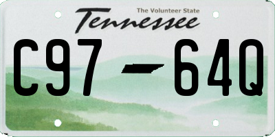 TN license plate C9764Q