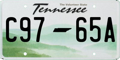 TN license plate C9765A
