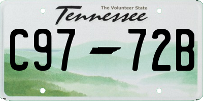 TN license plate C9772B