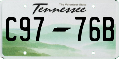 TN license plate C9776B