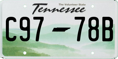 TN license plate C9778B