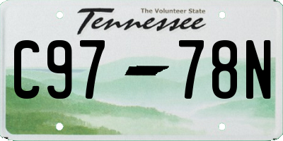 TN license plate C9778N