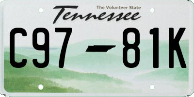 TN license plate C9781K