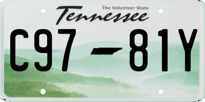 TN license plate C9781Y