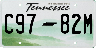 TN license plate C9782M