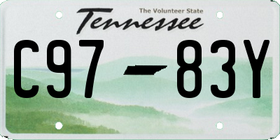 TN license plate C9783Y