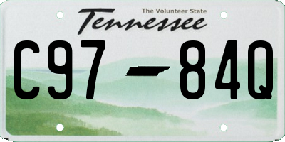 TN license plate C9784Q