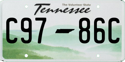 TN license plate C9786C