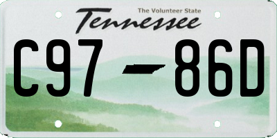 TN license plate C9786D