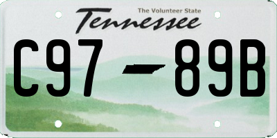 TN license plate C9789B