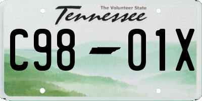 TN license plate C9801X