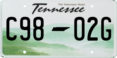 TN license plate C9802G