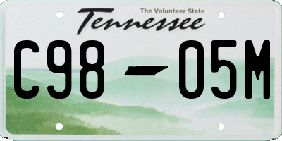 TN license plate C9805M