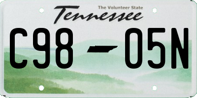 TN license plate C9805N