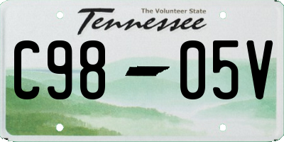 TN license plate C9805V