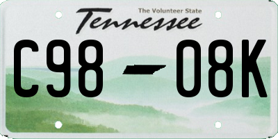 TN license plate C9808K
