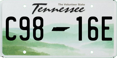 TN license plate C9816E